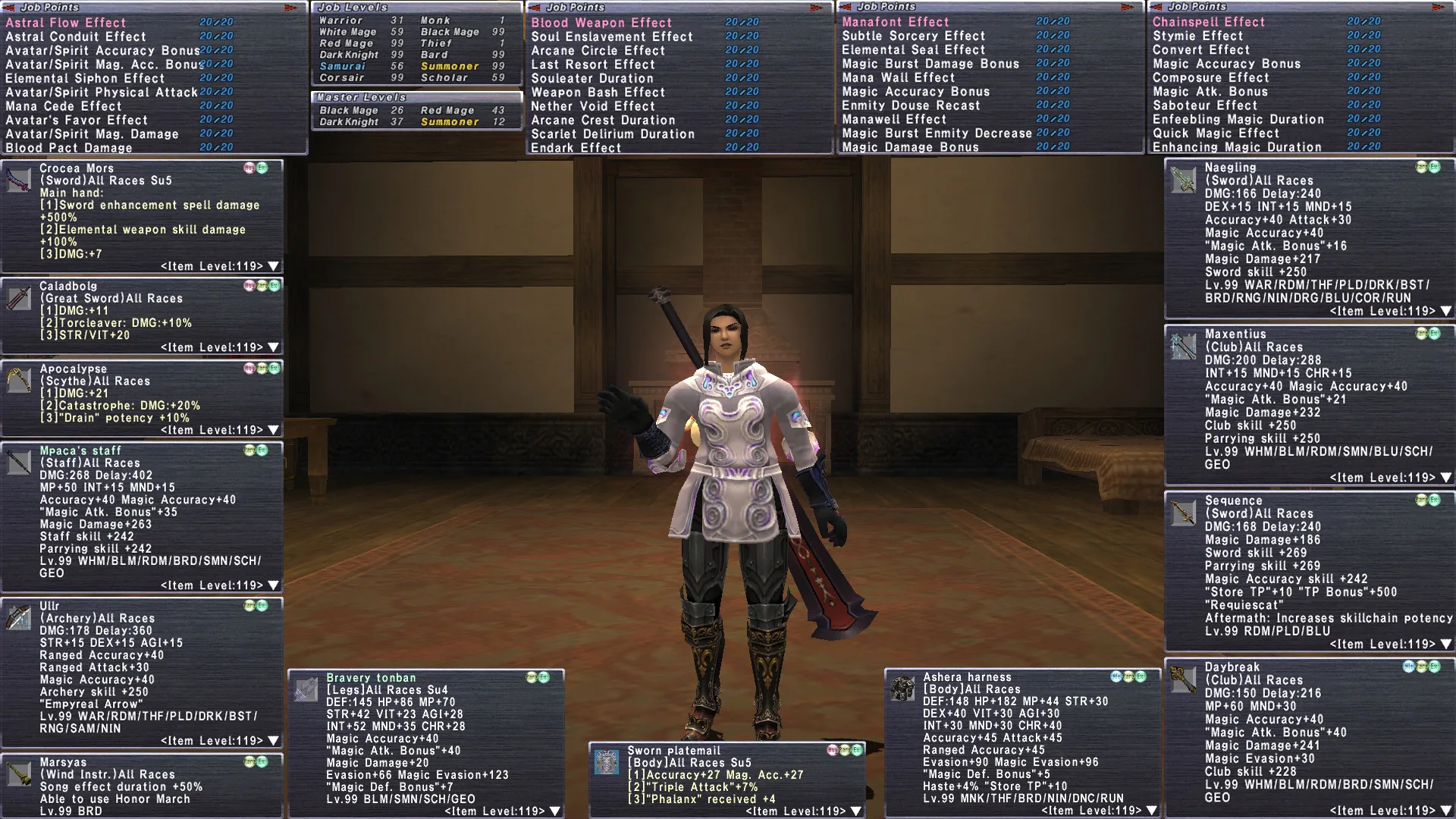 Hyur Female FFXI featuring Naegling, Sequence, FFXI account listing
