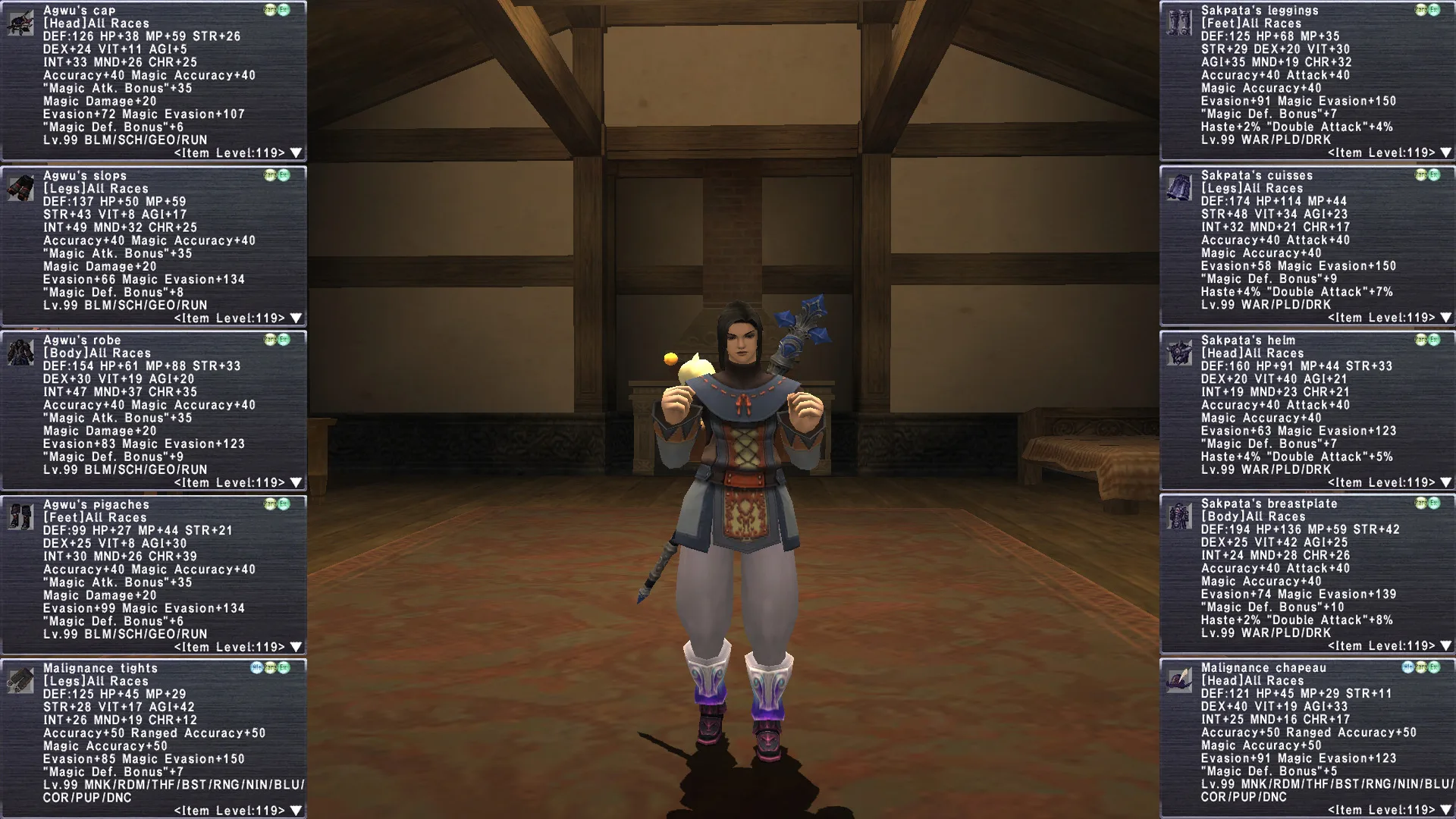 Hyur Female FFXI featuring Malignance tights, Sakpata's armor set, FFXI account listing