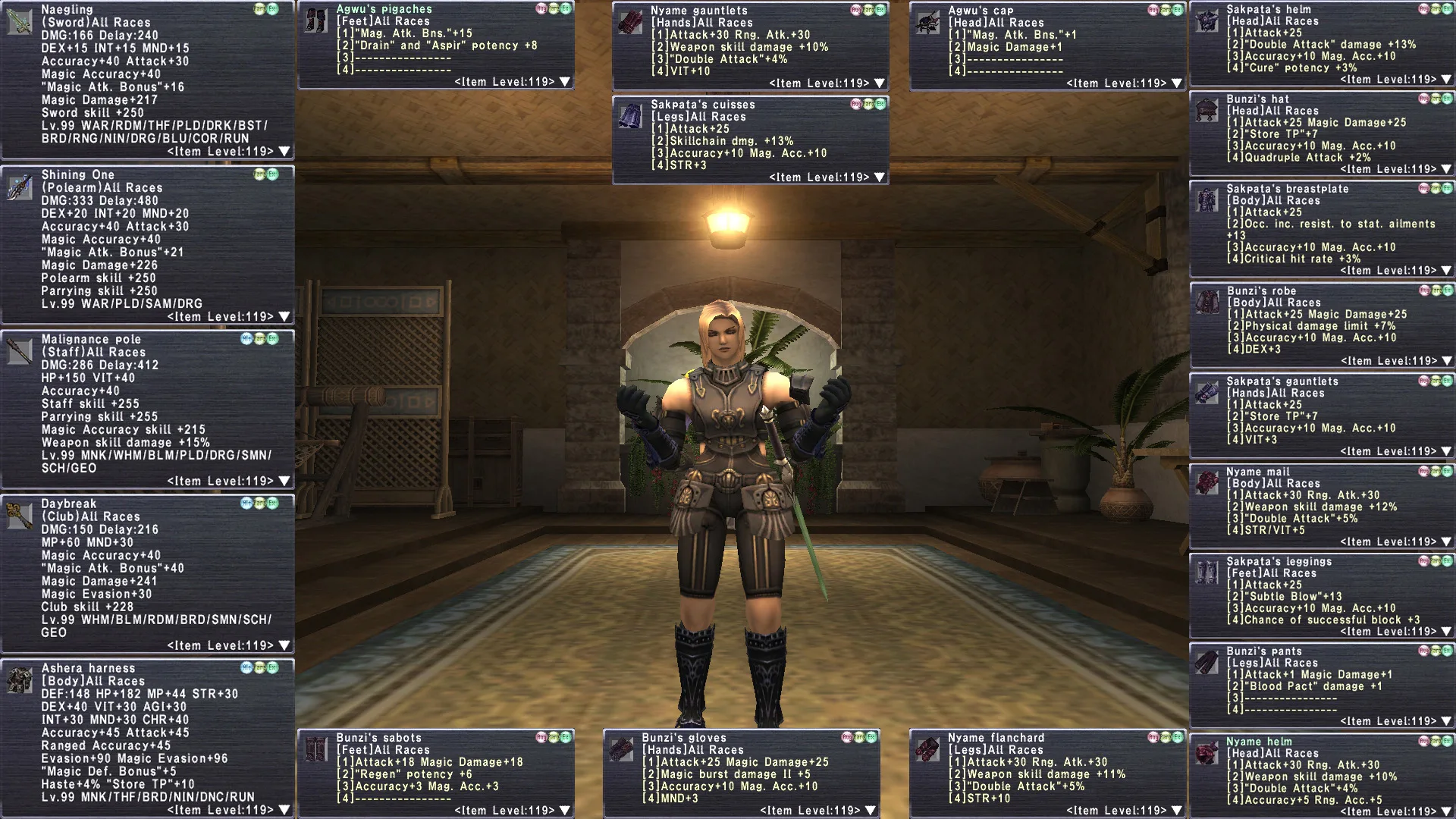 Hyur Female FFXI featuring Shinra One, Malignance pole, FFXI account listing