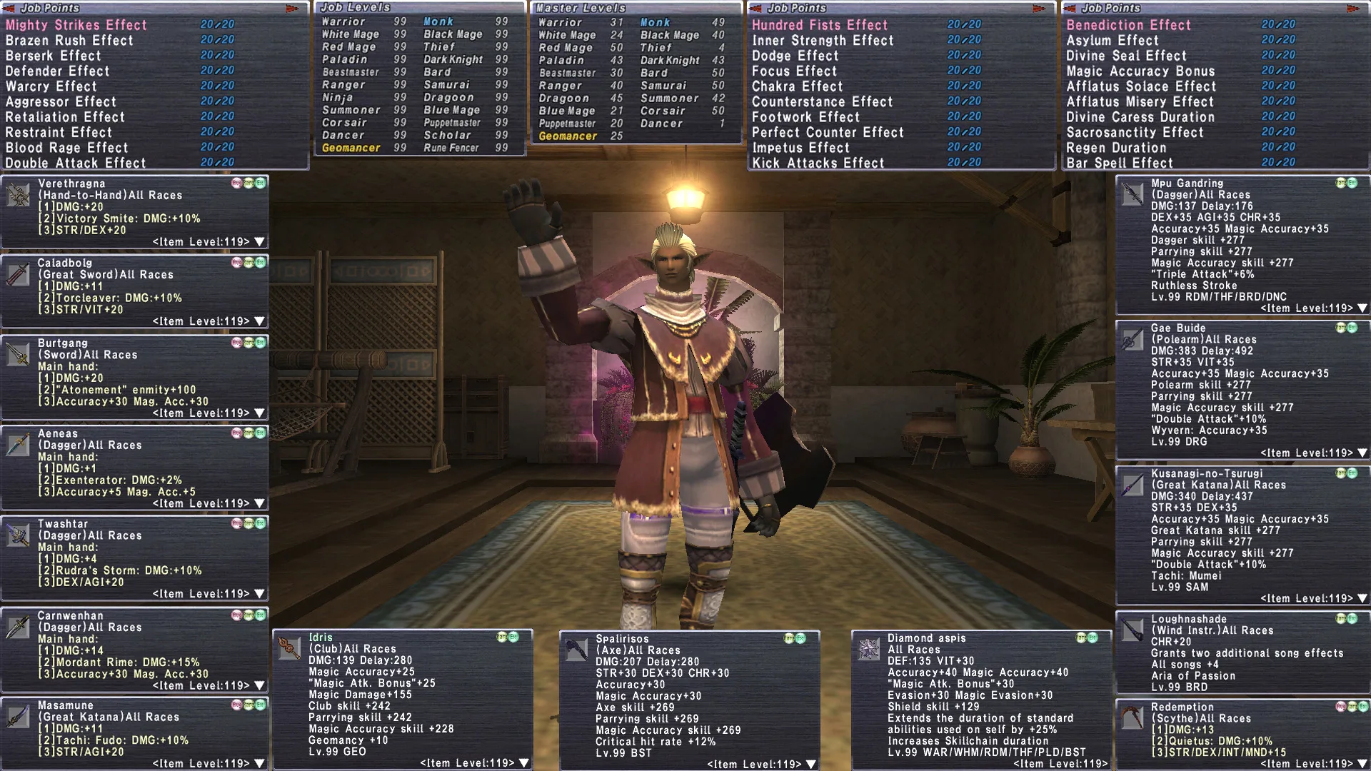 Hume Male FFXI account preview