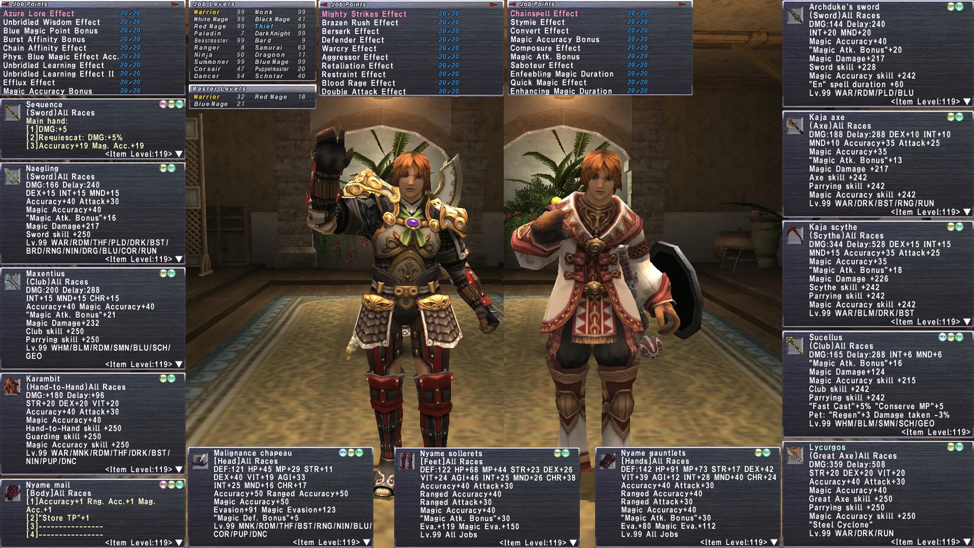 Hume Male Blue Mage FFXI account preview